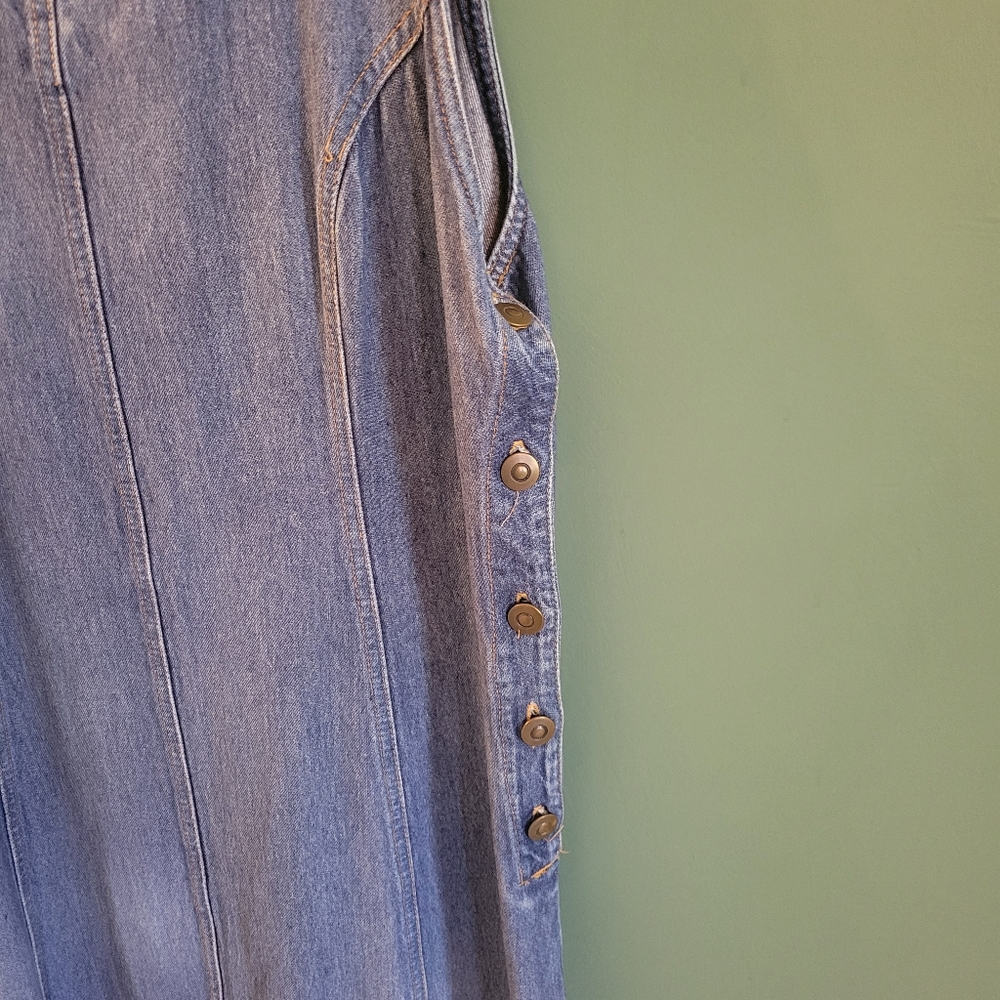Vintage 90s denim cotton ginny dress - Picture 4 of 5